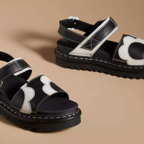 Dr. Martens Black and White Mules - Picture 10 of 16